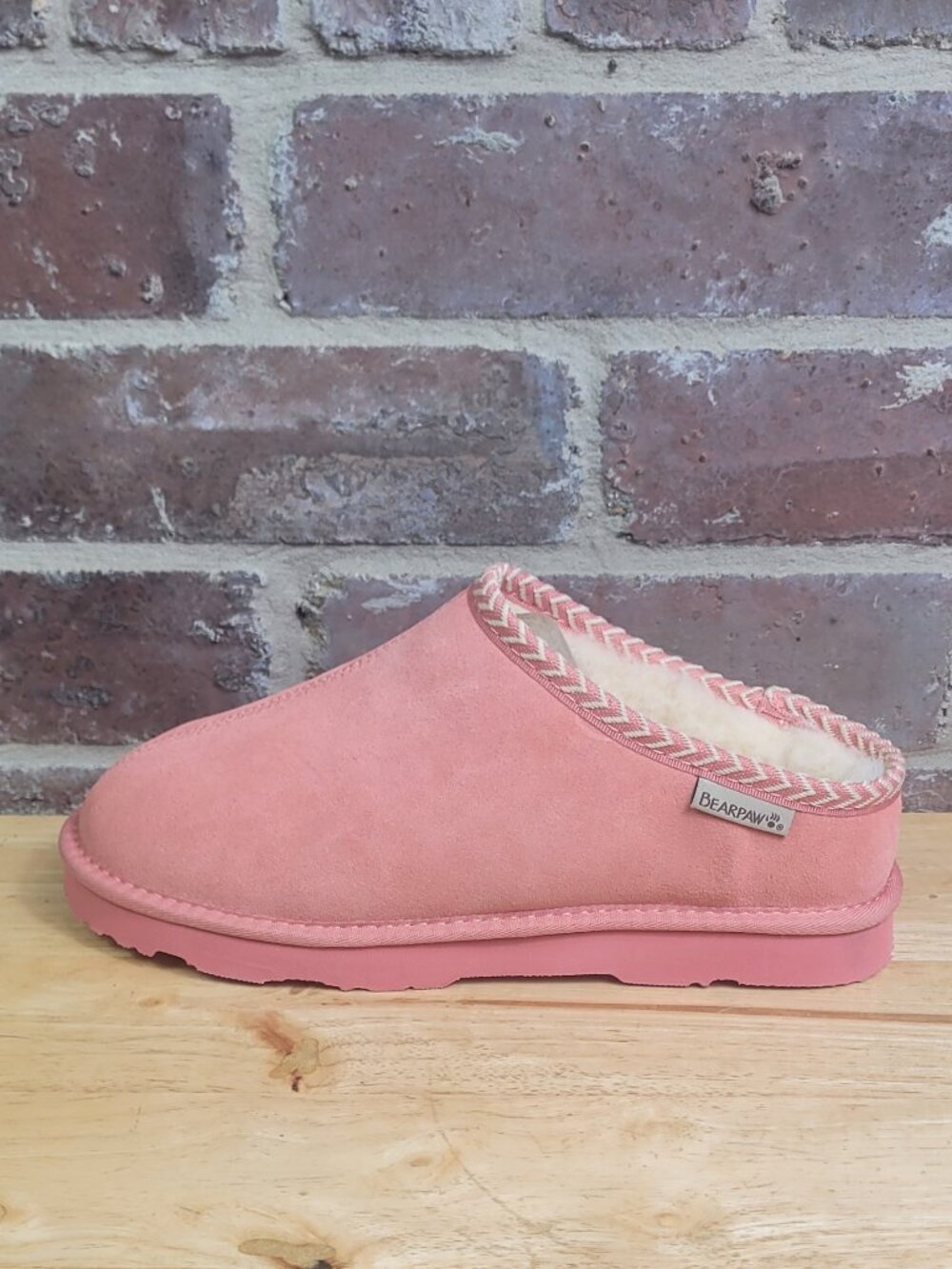 New Womens Bearpaw Tabitha Slippers Shell Pink Size 10